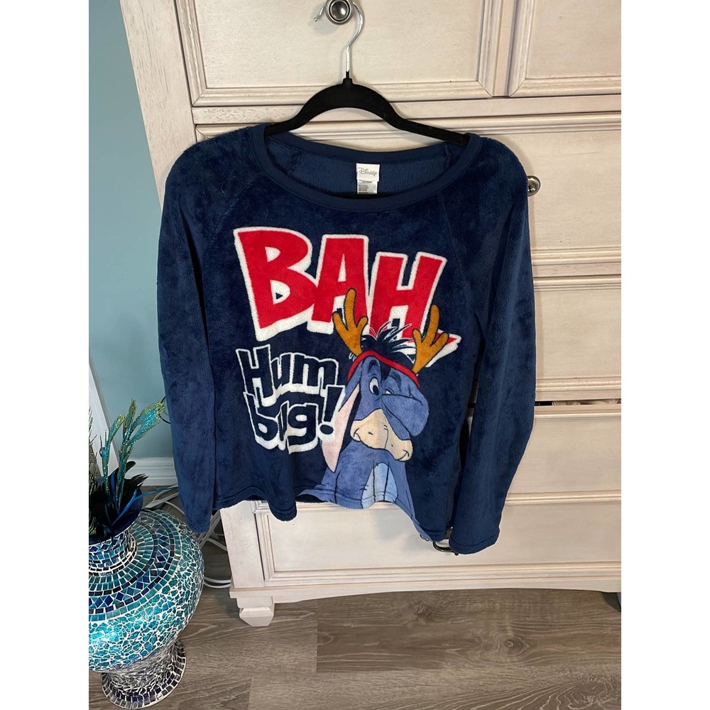 Disney Sleepwear Top Winnie The Pooh Eeyore Blue Blue Medium Women